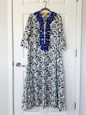 Roberta Roller Rabbit Tropical Floral 100% Cotton Kurta Made in India